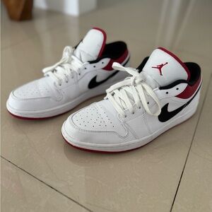 Men’s Jordan 1 Low White University Red Black
